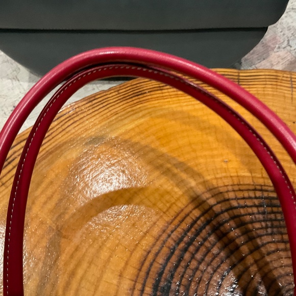 Wilsons Leather Red Structured Tote Handbag Business Laptop - Picture 13 of 16